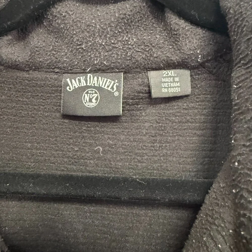 Jack Daniel's Official Licensed Full Zipper‎ Fleece Black Size 2XL